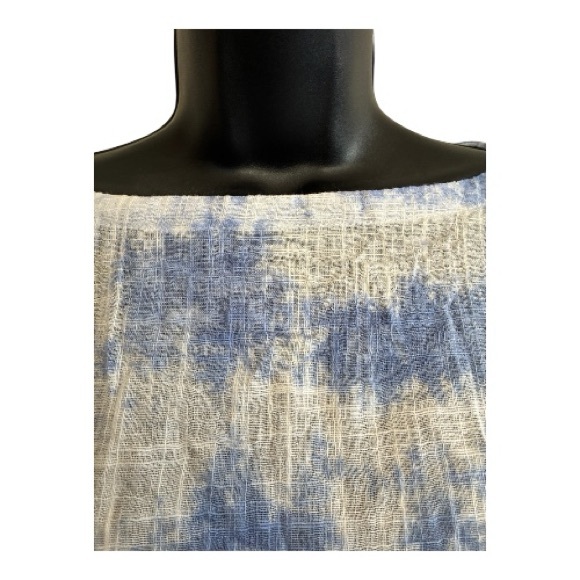 NWT J ill Blue and White Women's Poncho One Size. - Picture 4 of 12